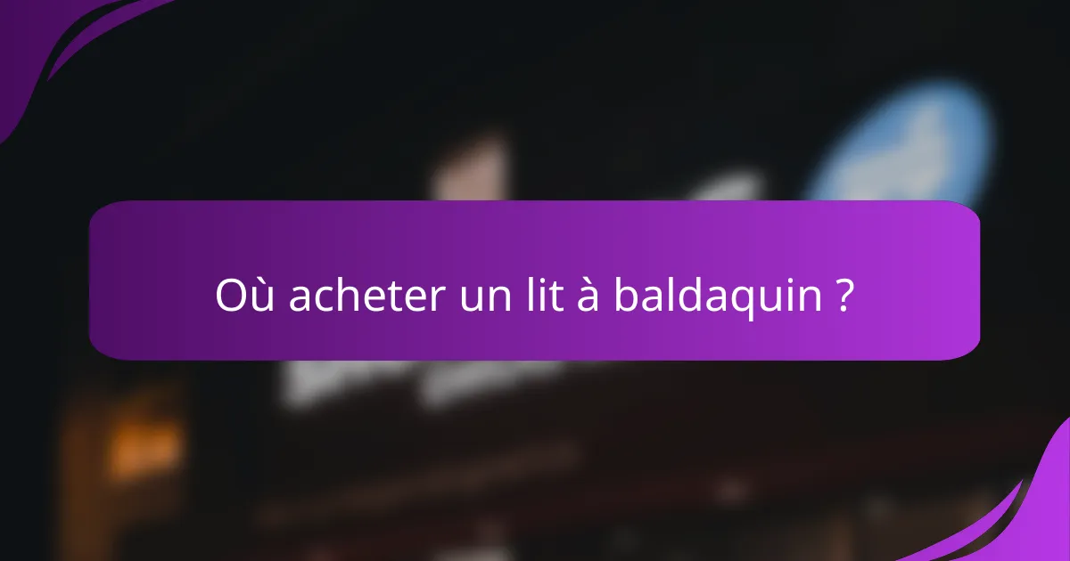 Où acheter un lit à baldaquin ?
