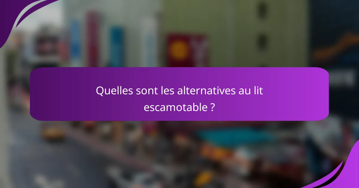 Quelles sont les alternatives au lit escamotable ?