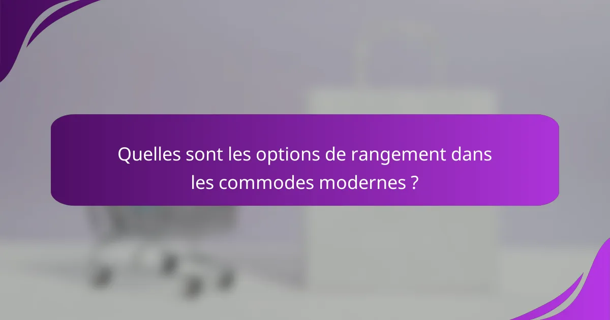 Quelles sont les options de rangement dans les commodes modernes ?