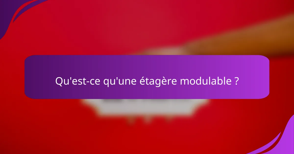 Qu'est-ce qu'une étagère modulable ?